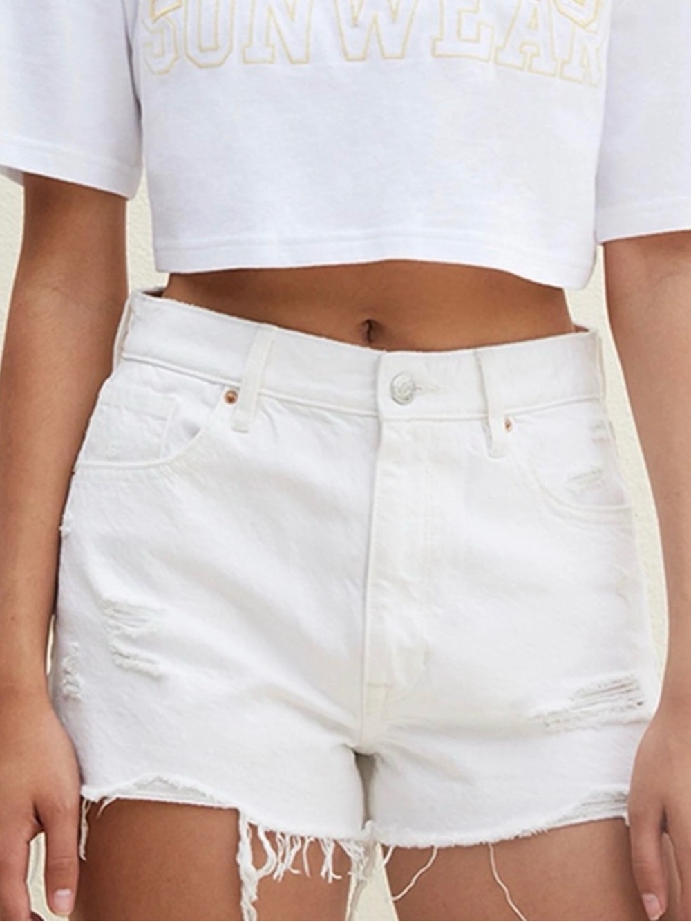 Pacsun White Festival Jean Shorts Size 22